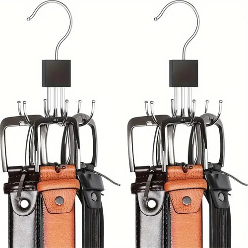 1/5 pièces Cintre de rangement rotatif à 360° Crochet multi-griffes Sac Ceintures métalliques Rack Organisateur en bois pour soutiens-gorge Cravates Accessoires de placard domestique