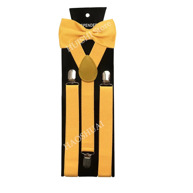 Ensemble Bretelles et Nœud Papillon en Promotion pour Hommes Femmes Garçons Fête Mariage – Bretelles Y-Back Chemise Nœud Papillon Papillon Accessoires de Costume Cadeau