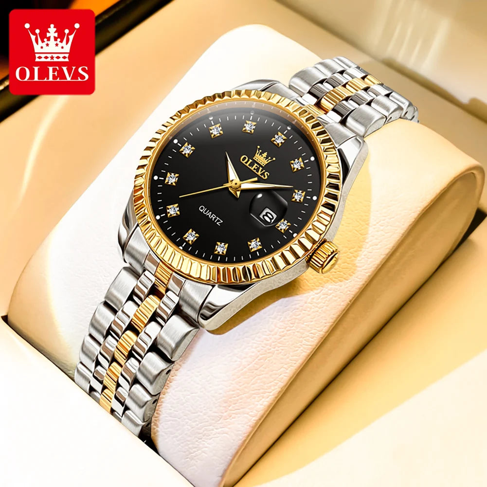 OLEVS 5526 Montre Femme Échelle Diamant Quartz Mode Montres-bracelets pour Femmes Date Étanche Lumineuse Luxe Robe Montre Pour Femmes