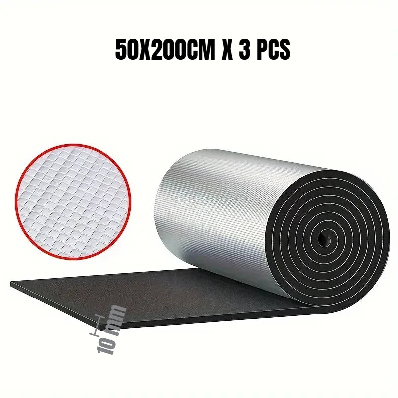 Tapis isolant thermique et phonique ignifuge 200x50cm Tapis thermique acoustique Panneaux muraux insonorisés Isolation phonique pour insonorisation de voiture