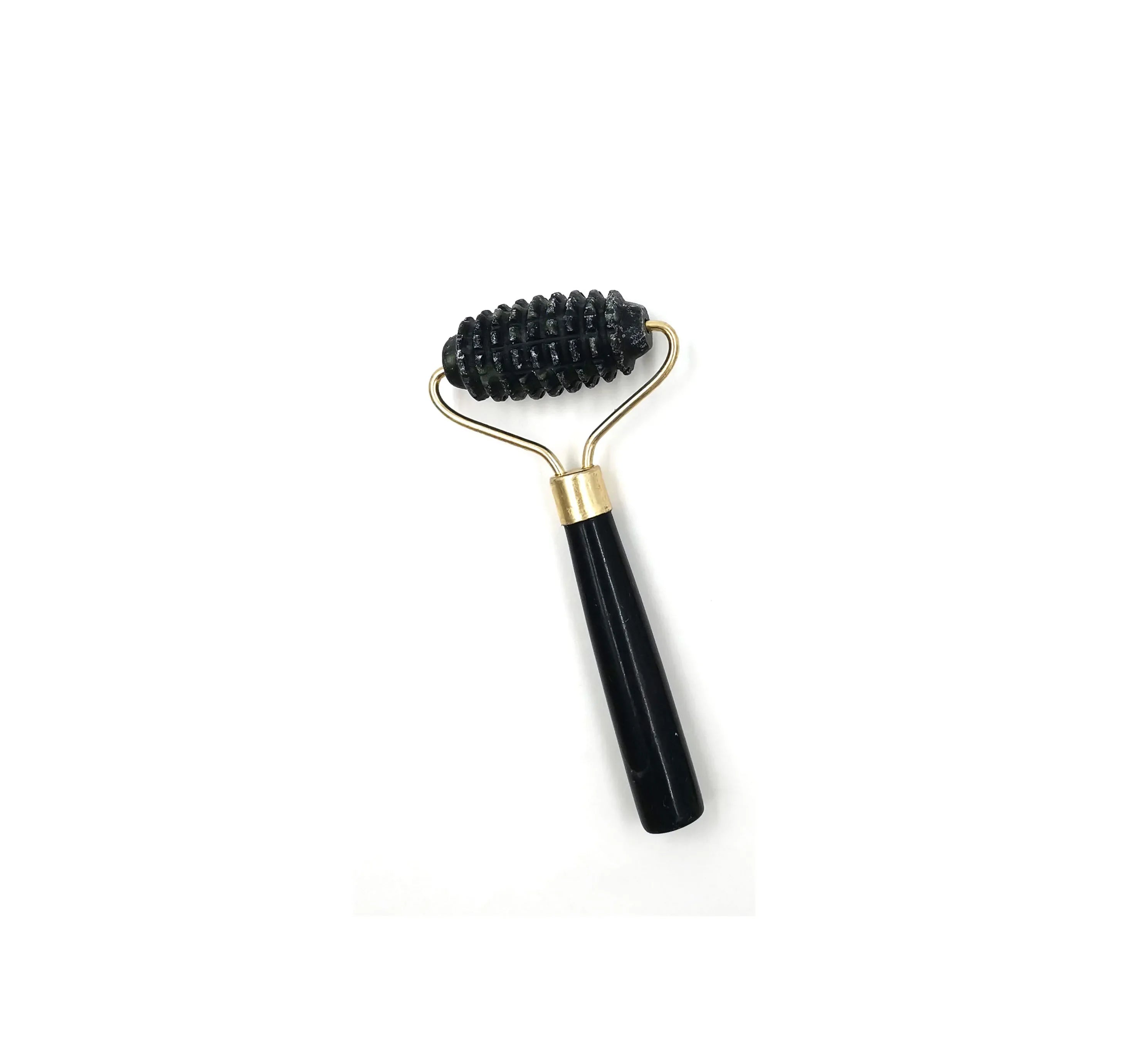 Rouleau de massage en obsidienne de jade et grattoir Gouache pour le visage, outils de soin de la peau, masseurs et rouleaux de beauté naturels pour le corps et le dos