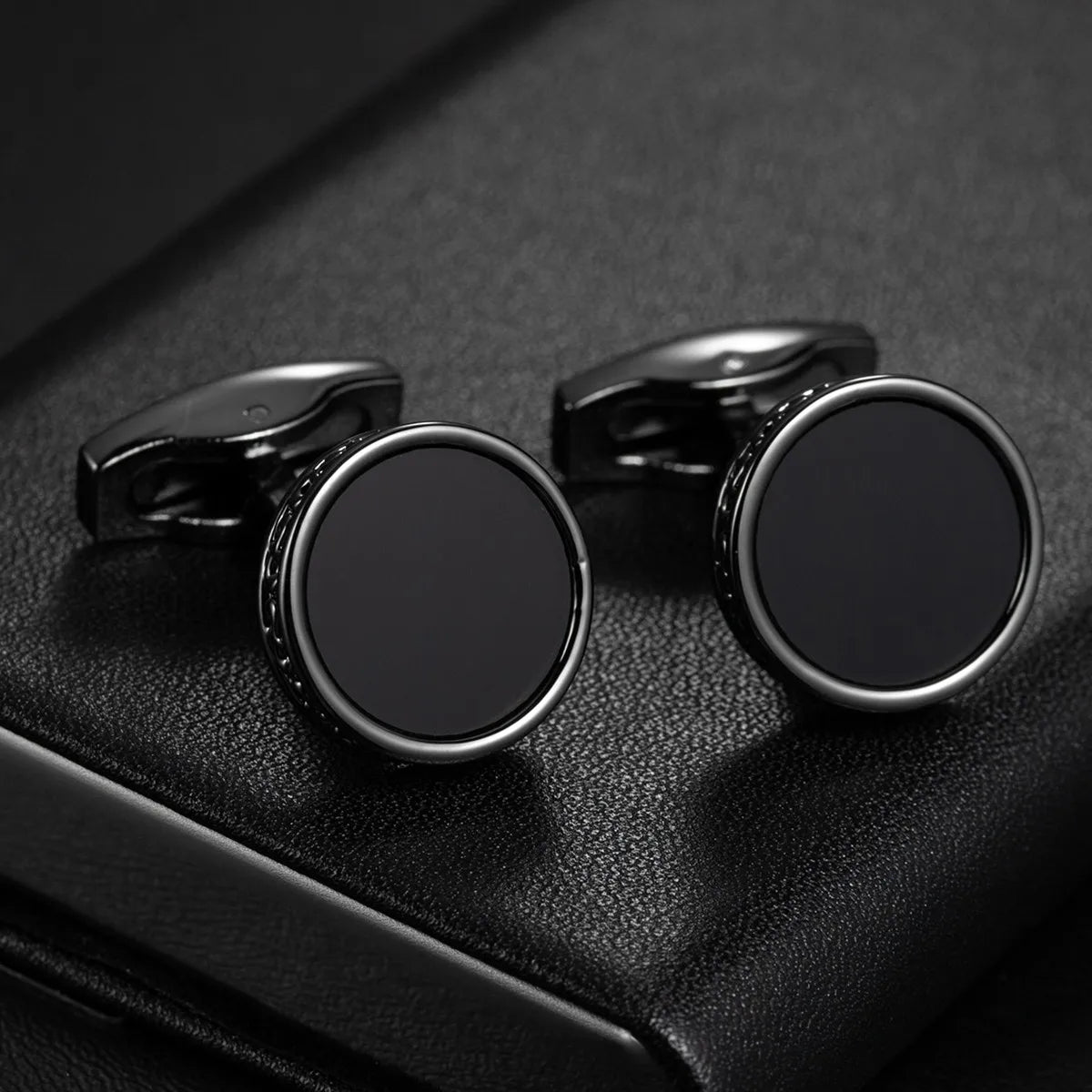 Boutons de manchette ronds pour hommes, pour chemise d'affaires, mariage, fête, boutons de manchette solides en tissu, rectangulaires, à rayures, accessoires, vente en gros.