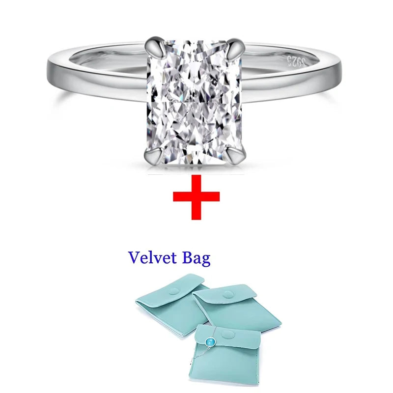 Bague en moissanite DJMAX 1-3 carats ovale/radiant couleur D pour femme, bague de fiançailles et de mariage originale en argent sterling 925, 2025