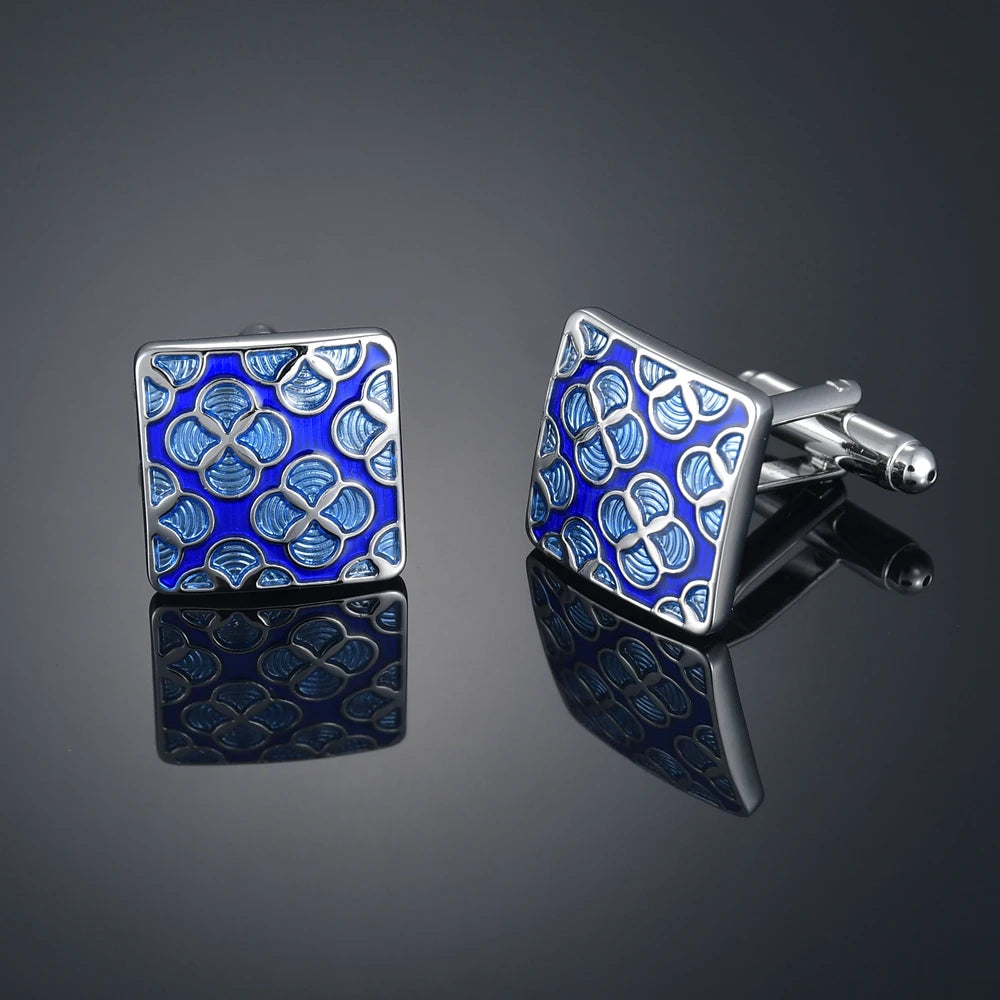 Nouveaux Boutons de Manchette de Luxe pour Hommes Marque de Bijoux Haut de Gamme Gemmes/Carrés/Couronne/Grille Chemises pour Hommes Boutons de Manchette