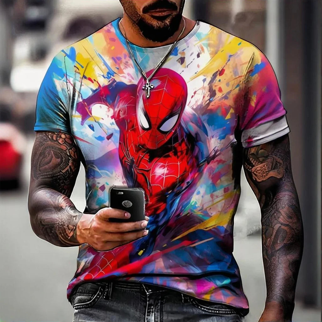 T-shirt à manches courtes décontracté pour hommes, motif Venom Spider-Man imprimé en 3D, collection été 2025
