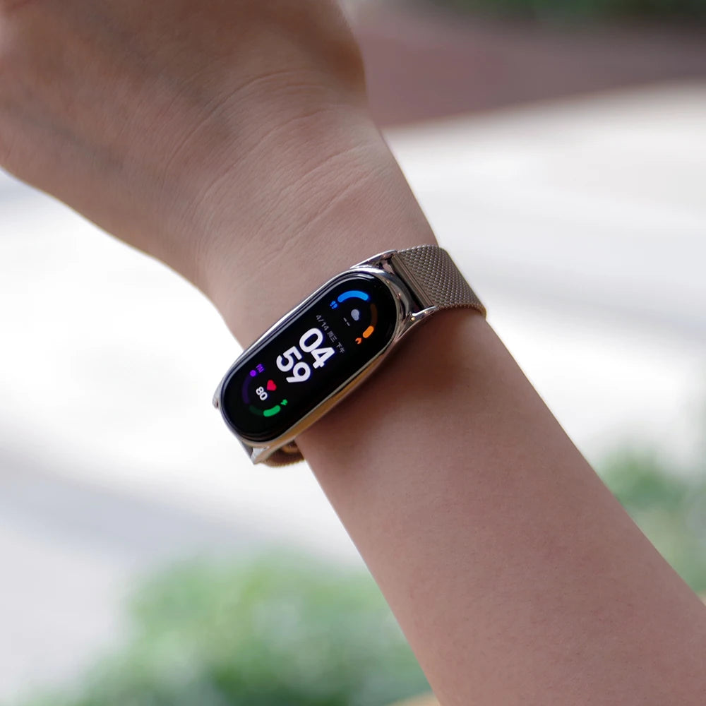حزام لسوار شاومي مي باند 10 9 8 7 6 5 العالمي الذكي، سوار للمعصم NFC Miband 9 Band ملحقات