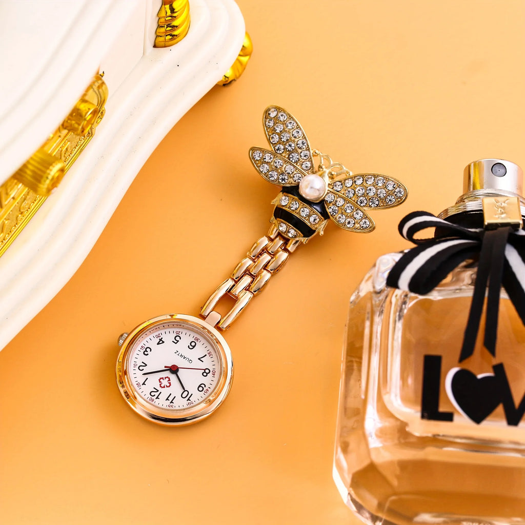 Little Bee Hanging Watch Butterfly Pocket Watch Nurse Watch Portable Men's and Women's Chest Watch Hanging Watch