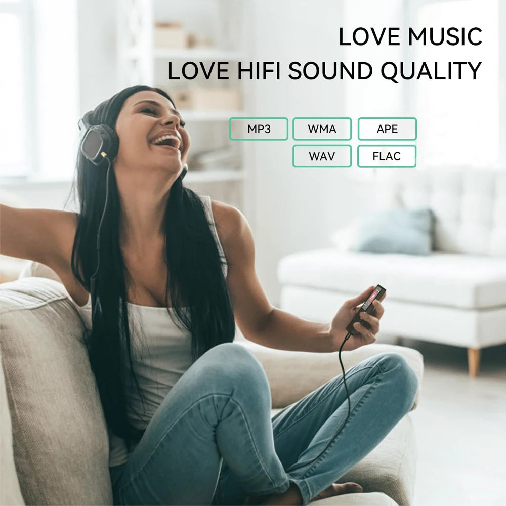 Lecteur MP3 Bluetooth 5.0 Lecteur de Musique Portable Écran 1,8 pouces Haut-parleur Intégré Lecteur de Musique Stéréo Support Radio FM Enregistrement E-Book