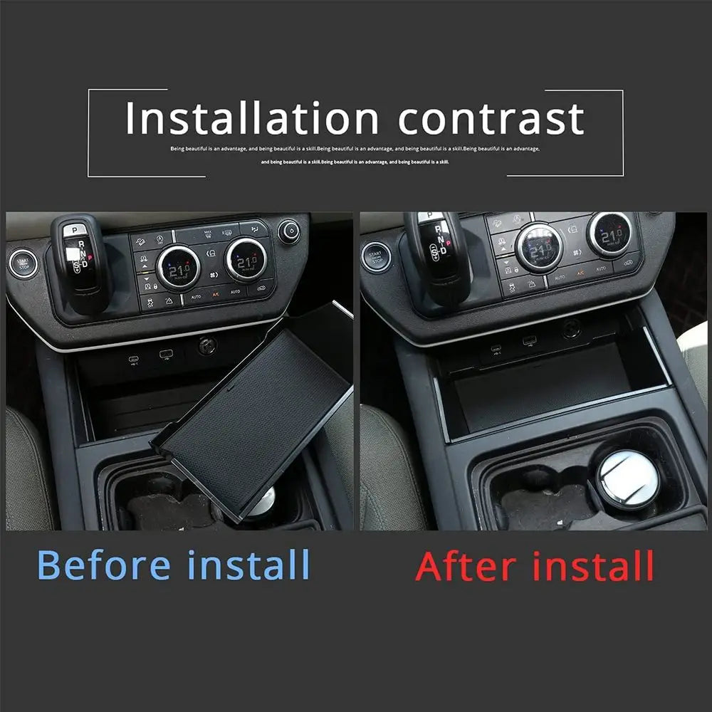 Central Control Center Car Box Storage For Land Rover Defender 110 2020-2021 Armrest Storage Box Phone Tray Auto Accessories
