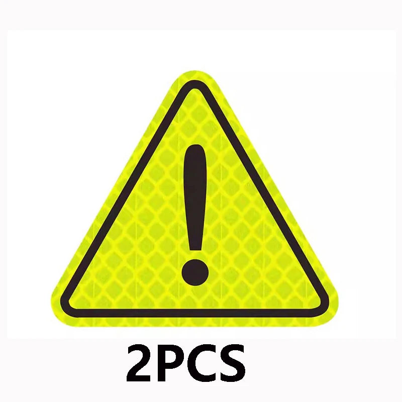 2/4 autocollants réfléchissants triangulaires, adaptés pour la décoration de réflecteur de voiture, camion, moto, marque d'avertissement de conduite nocturne