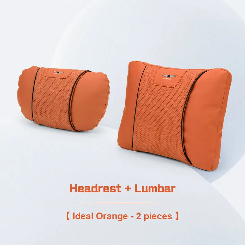 وسادة رقبة للسيارة لسيارات جينيسيس كوبيه EQ900 G70 G80 G90 GV60 GV70، داعم للفقرات القطنية من الجلد والقطن، مسند رأس ووسادة للخصر، إكسسوارات
