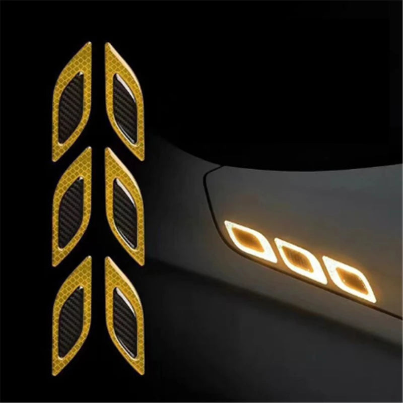 6 autocollants réfléchissants/ensemble, anti-rayures, pour voiture, moto, camion, accessoires décoratifs extérieurs