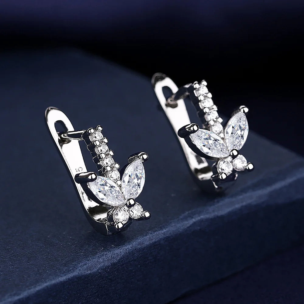 Boucles d'oreilles en argent sterling 925 Bijoux de haute qualité Rétro Motif simple Zircon violet blanc Boucles d'oreilles Meilleures ventes