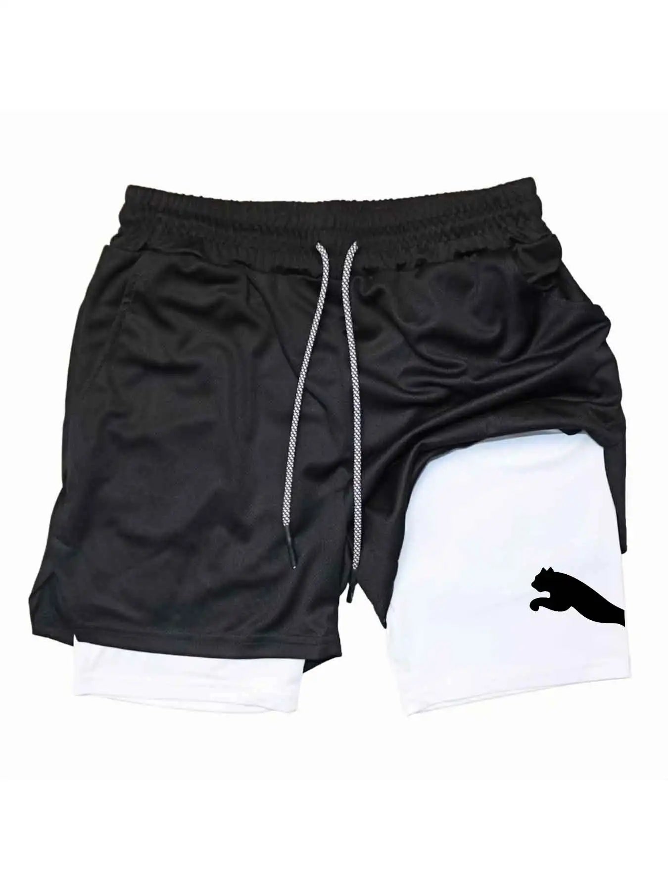 Shorts de sport d'été 2026 2 en 1 pour la gym et la course à pied, shorts de running lents, vêtements de sport décontractés, shorts de fitness à double couche