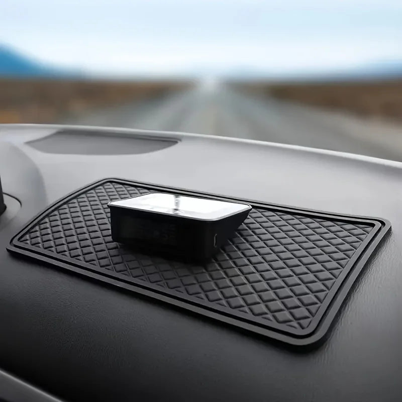 1 tapis antidérapant pour voiture avec laine adhésive, tapis en maille pour console centrale de voiture