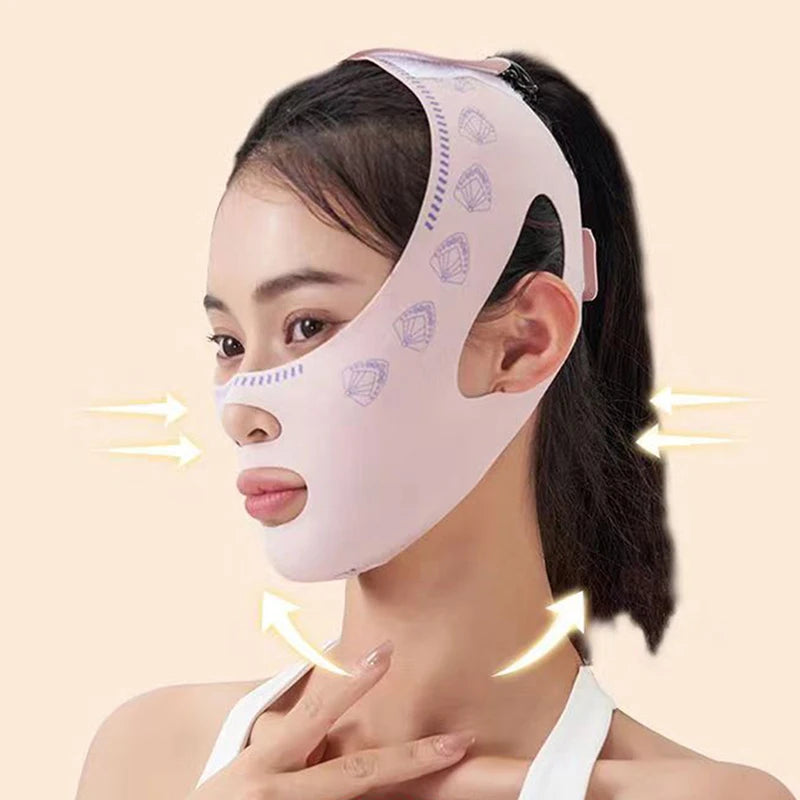 1 bandeau de sommeil sculptant pour le visage, amincissant, en forme de V, pour joues, menton, cou, sangle de massage, ceinture relaxante, masque liftant, beauté