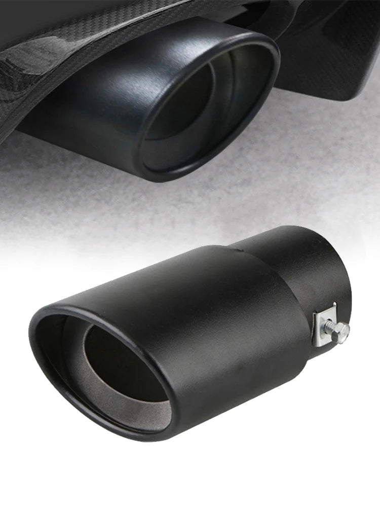 1 Pièce 2.5" Entrée Voiture Auto Embout d'Échappement Silencieux Tuyau Acier Inoxydable Garniture Chromée Arrière Queue Gorge Pour La Plupart des Voitures