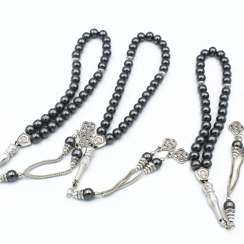 1PCS 8MM Round Beads Gallstone Type Middle Eastern Islam Muslim Tasby Handmade Rosary 33 Islamic Prayer Beads Arabic String