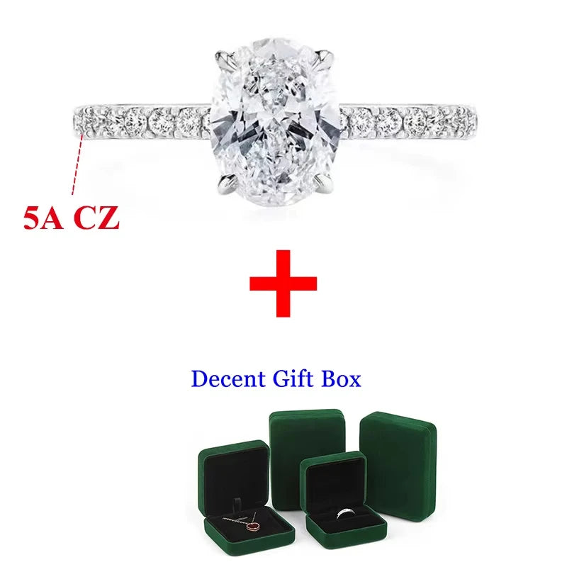 Bague en moissanite DJMAX 1-3 carats ovale/radiant couleur D pour femme, bague de fiançailles et de mariage originale en argent sterling 925, 2025