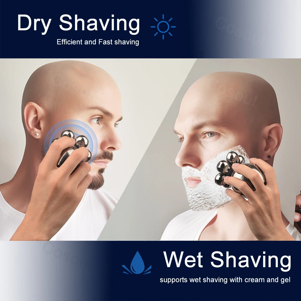 Rasoir électrique pour hommes, rasoir de tête chauve 5 en 1, tondeuse à cheveux pour homme chauve, tondeuse à barbe, machine à raser, rasoir de tête chauve 7