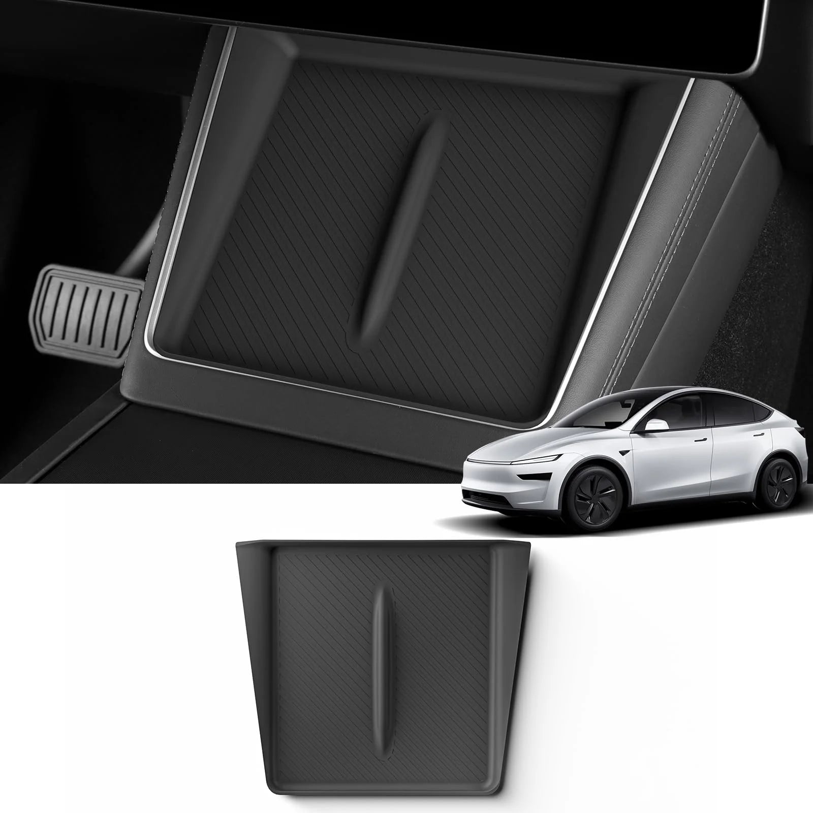 Non-slip Car Charger Mat Center Console Wireless Charging Pad for Tesla Model Y Juniper Model 3 2025 2026 Organizer Accessories