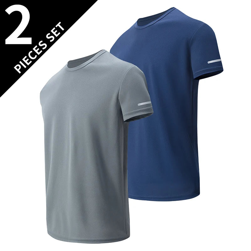 Lot de 2/4/6 t-shirts à manches courtes et col rond pour homme, couleur unie, avec poignets imprimés, style décontracté et sportif pour jeunes
