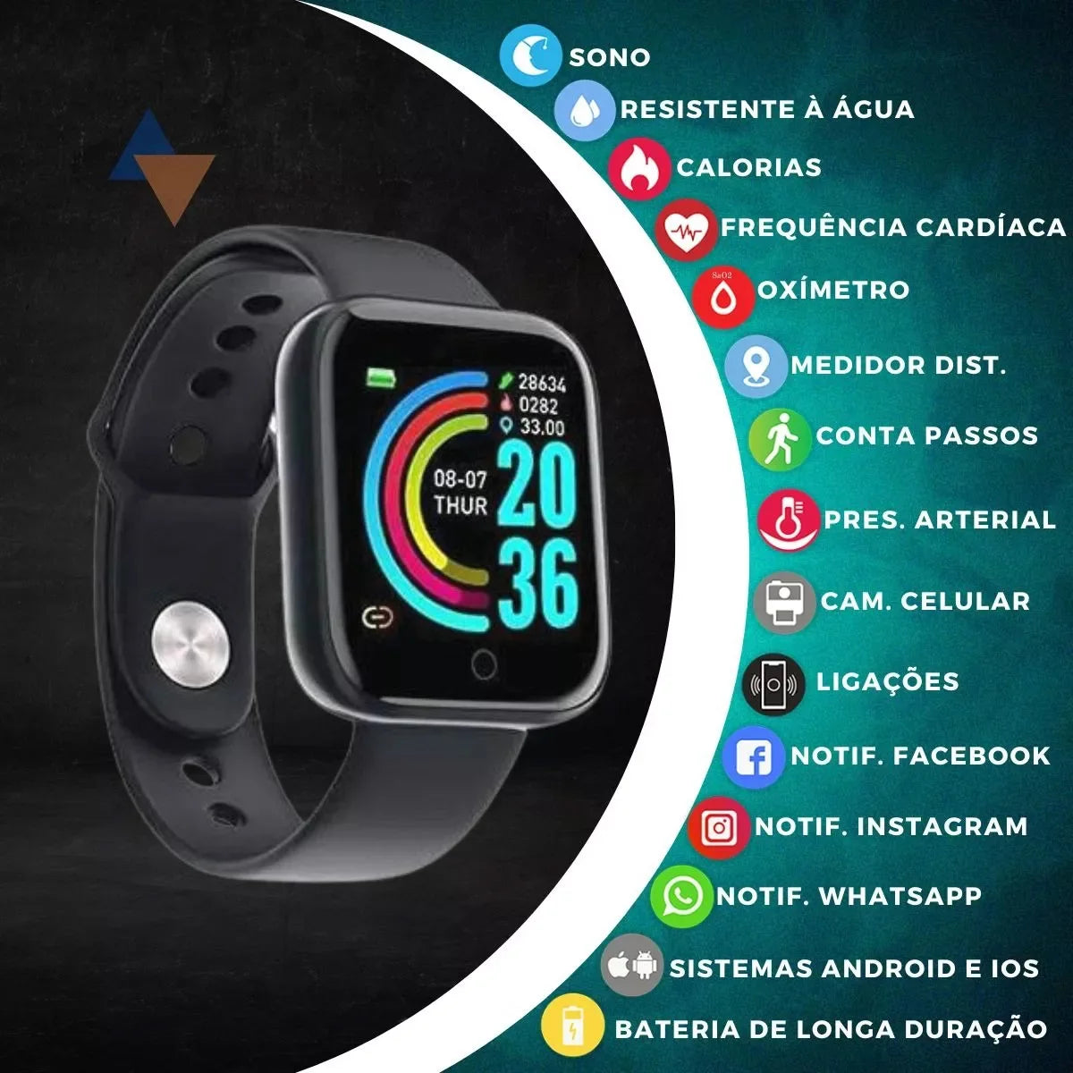 Montre connectée D20 Smart Watch Sport Fitness Tracker Podomètre Smartwatch pour Hommes Femmes Montre-bracelet numérique Y68 Pro6 Cadeau