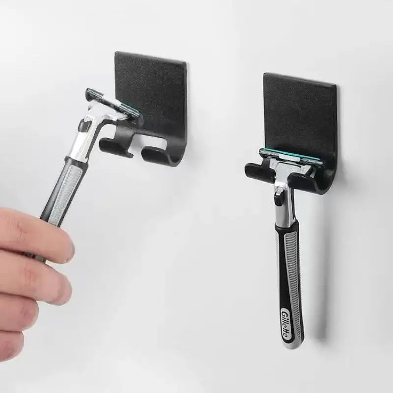 Support de rasoir mural en acier inoxydable pour salle de bain, crochet de rangement, étagère de rasage pour hommes, sans perçage, accessoires de salle de bain