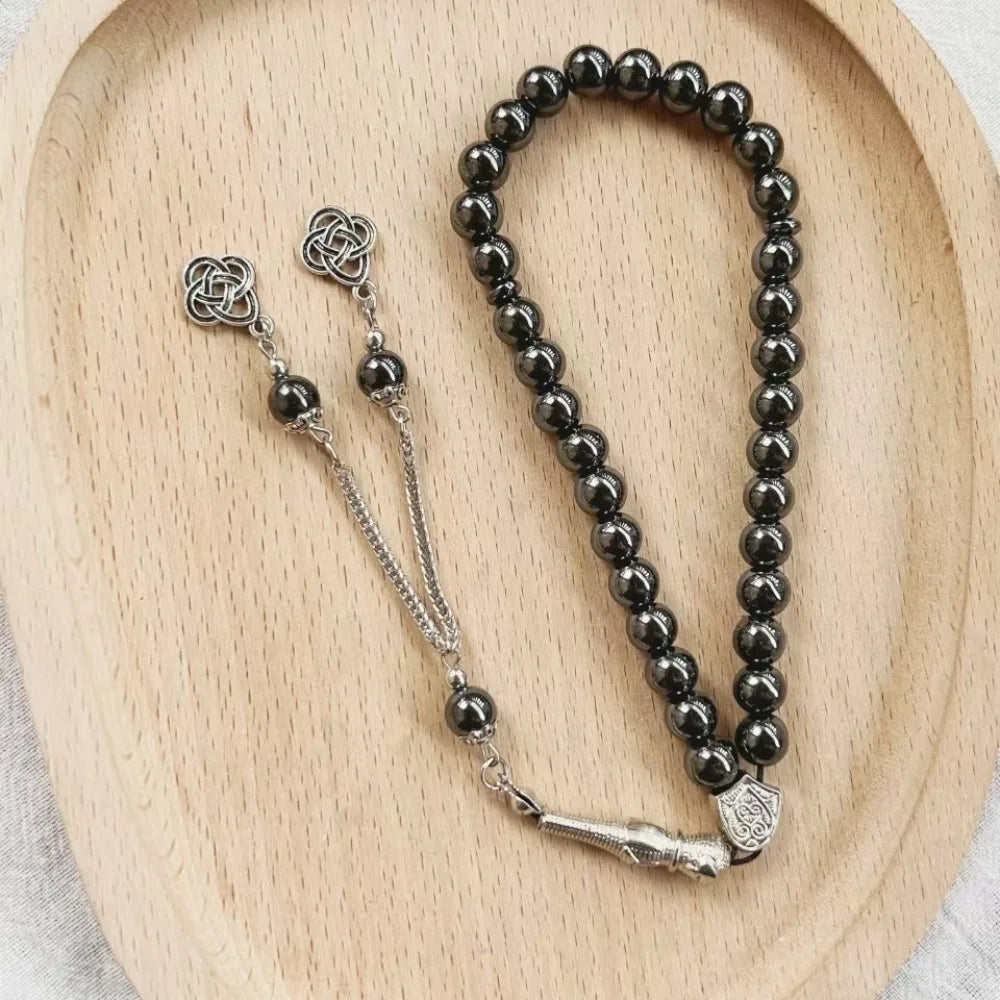 Middle East Retro Simple Muslim Fashion Obsidian Rosary Beads Are Worn Daily with Prayer Jewelry Holiday Gatherings Bracelet