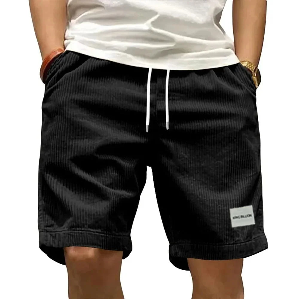 Short cargo vintage pour hommes, pantalon court en velours côtelé rétro tendance pour l'été, short décontracté de couleur unie pour hommes, short de sport respirant