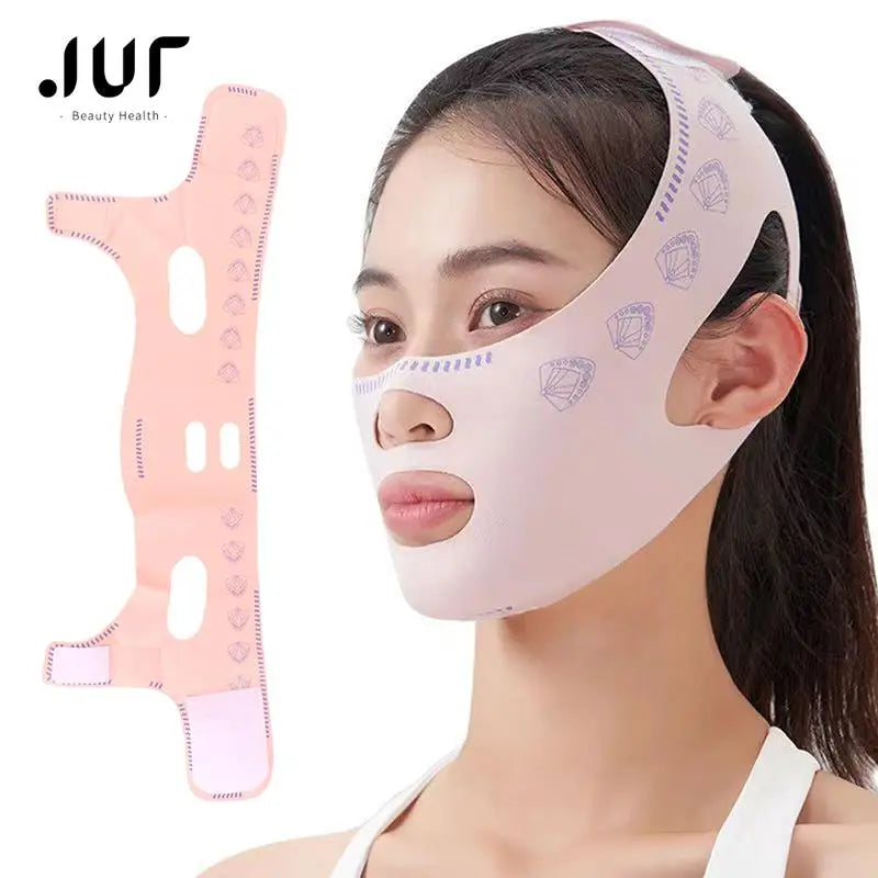 1 bandeau de sommeil sculptant pour le visage, amincissant, en forme de V, pour joues, menton, cou, sangle de massage, ceinture relaxante, masque liftant, beauté