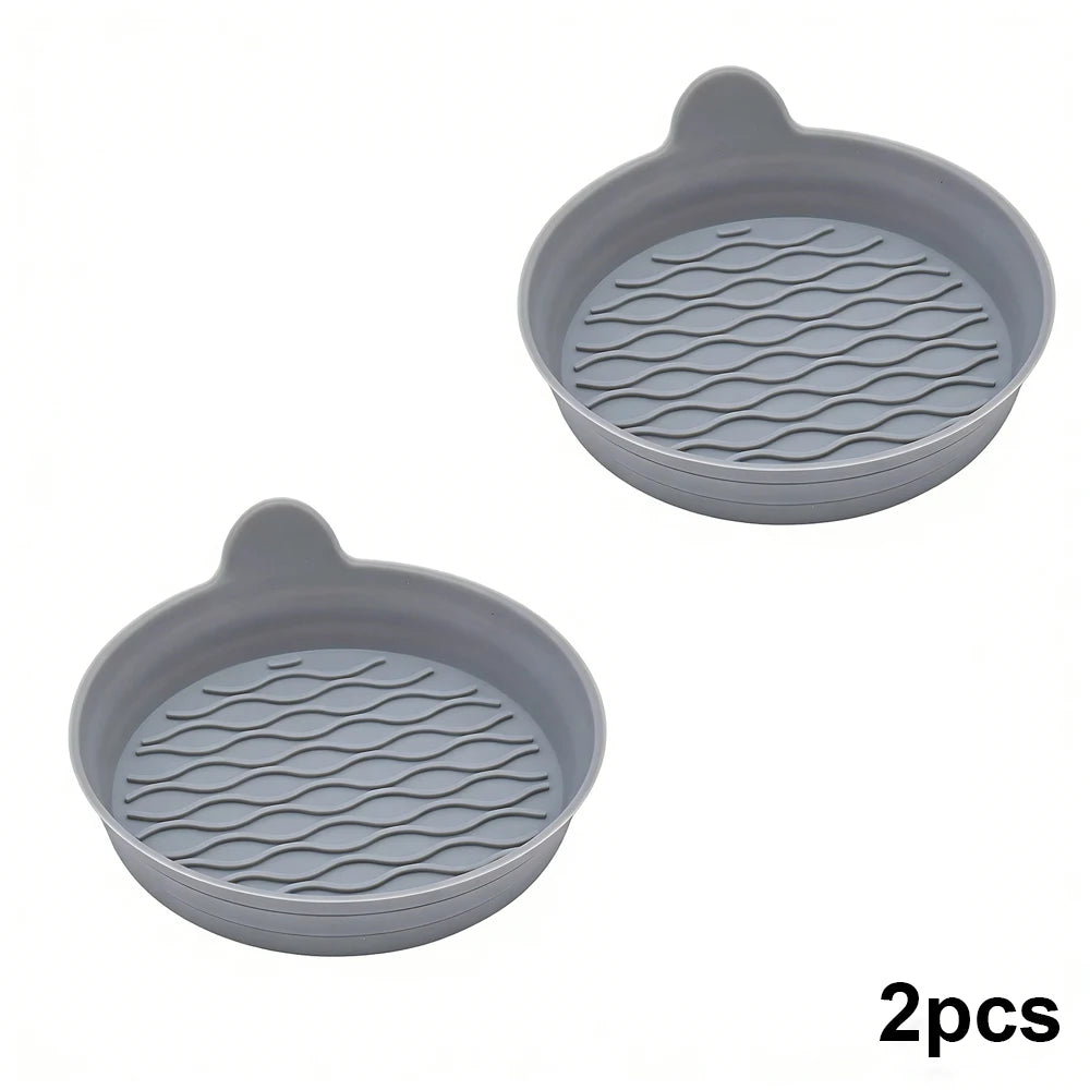 2 Pièces Universel Silicone Voiture Tapis de Tasse Antidérapant Résistant à la Chaleur Étanche Voiture Intérieur Accessoires Tapis de Tasse Gris Noir