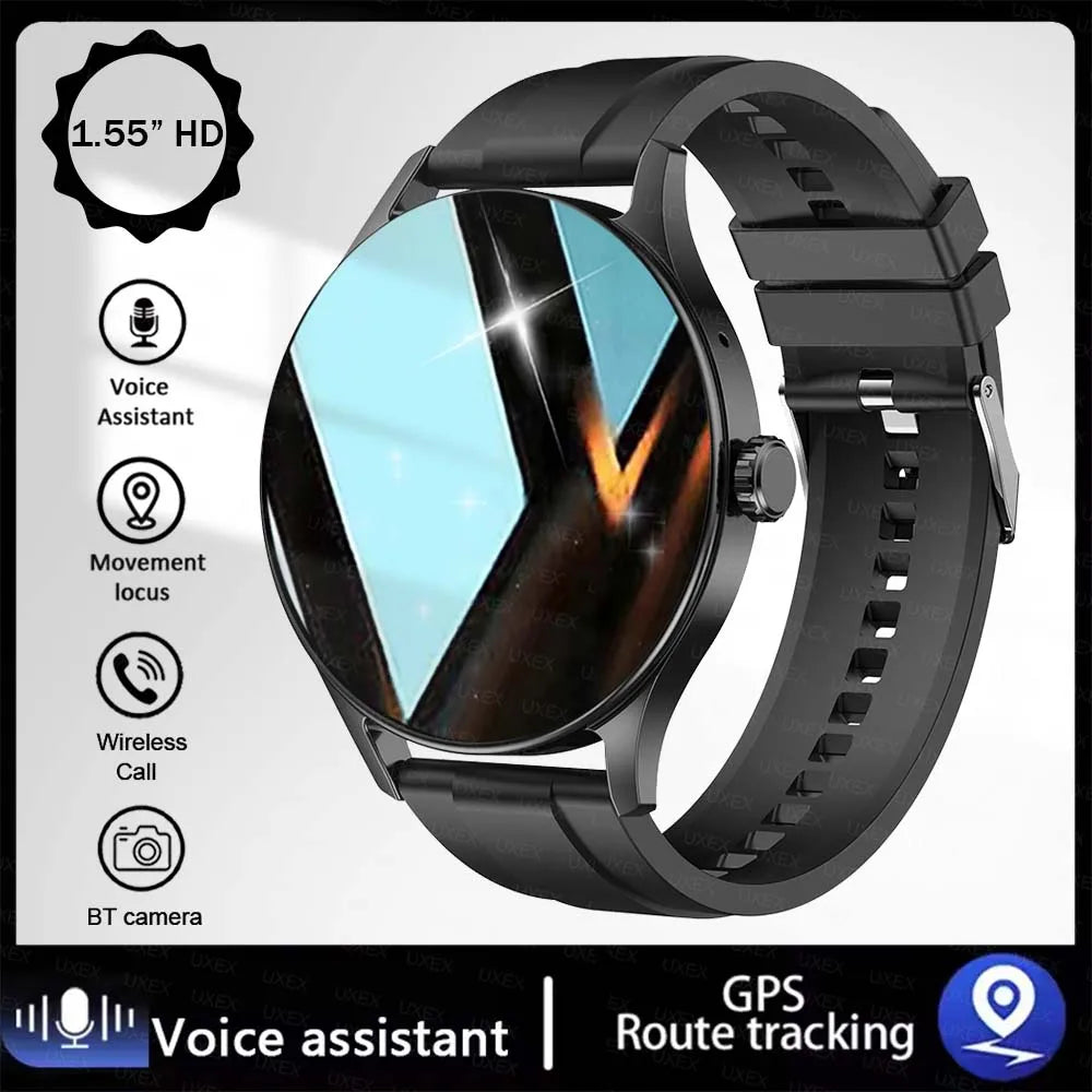 Montre Connectée de Mode Plus 1.55 HD Pour Hommes et Femmes, Contrôle par Application, Appels Bluetooth, Suivi de Santé, Photo Personnalisée, Cadeau Surprise, Montres d'Affaires