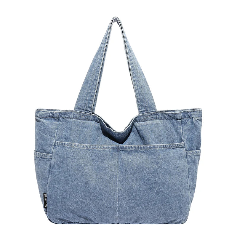 Sacs à bandoulière pour femmes en jean grande capacité 2025, cabas décontracté et concis, sac à main tendance pour femmes