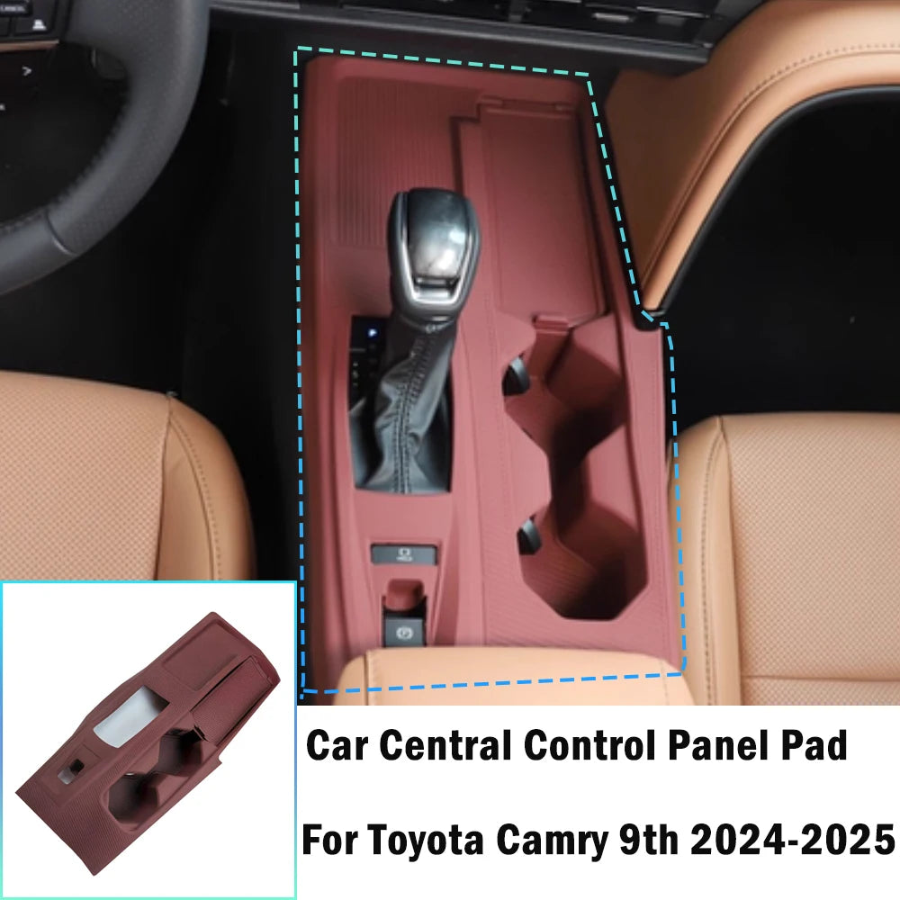 Pour Toyota Camry 9ème 2024-2025 Plaquette de protection anti-rayures pour console centrale et housse antidérapante en silicone pour porte-gobelet