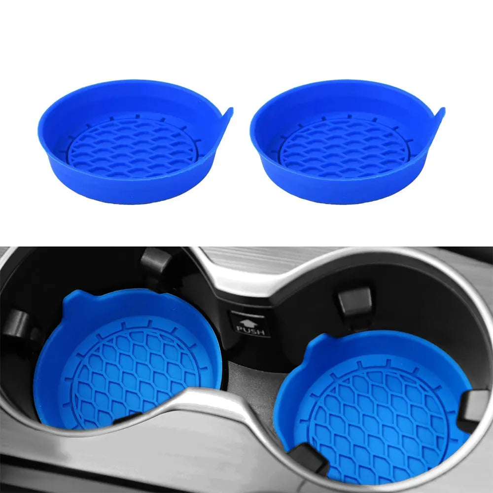 Sous-verre de voiture en silicone souple de 8 cm de diamètre, porte-gobelet antidérapant, étanche, antidérapant et anti-déversement, accessoires intérieurs automobiles universels.