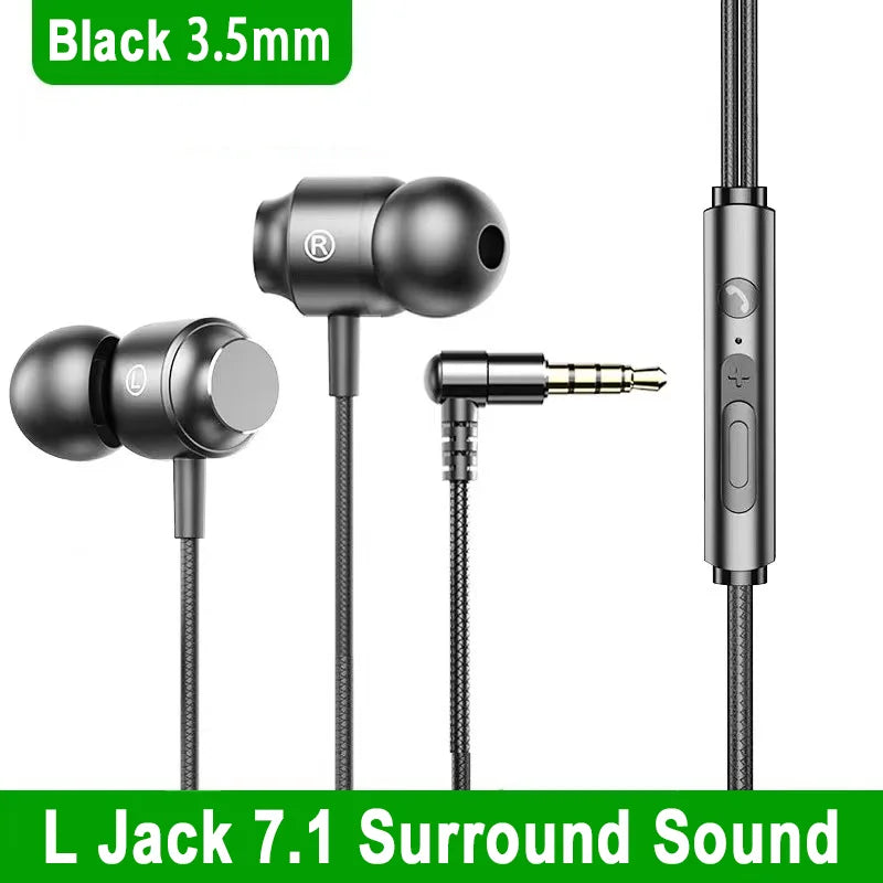 Pour casque de jeu filaire Samsung Jack 90° HiFi Surround Sound avec micro Type C Écouteurs de musique 3,5 mm pour Galaxy S25 24 iPhone 17