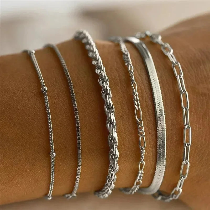 Ensemble de 3 Bracelets et Joncs Ouverts de Forme Irrégulière avec Lignes Torsadées Géométriques pour Femme, Accessoires de Style Punk Exagéré