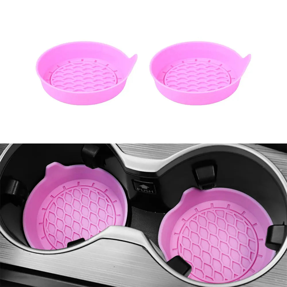 Sous-verre de voiture en silicone souple de 8 cm de diamètre, porte-gobelet antidérapant, étanche, antidérapant et anti-déversement, accessoires intérieurs automobiles universels.