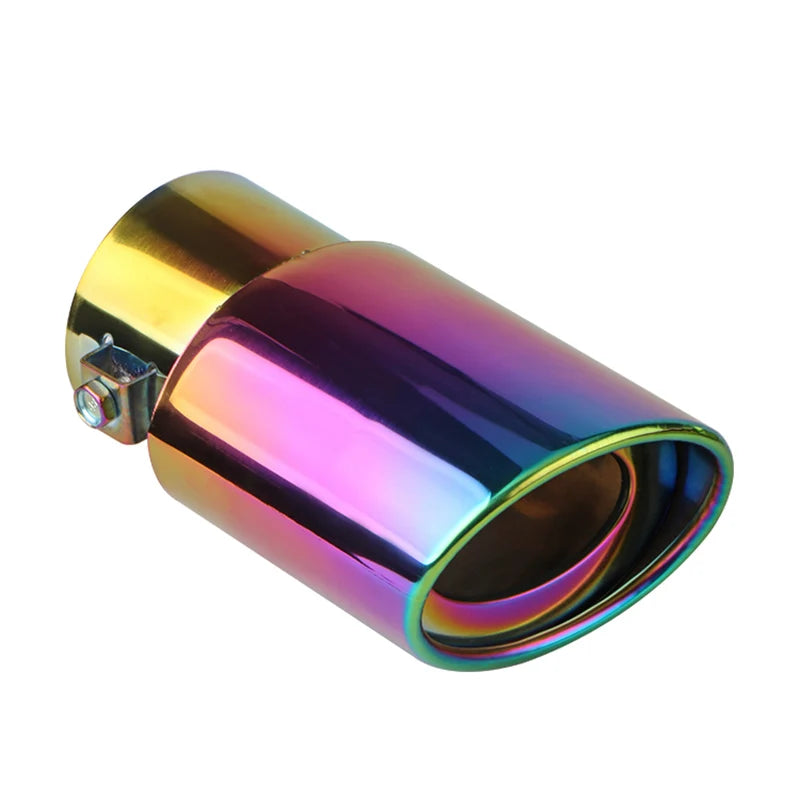 1 Pièce 2.5" Entrée Voiture Auto Embout d'Échappement Silencieux Tuyau Acier Inoxydable Garniture Chromée Arrière Queue Gorge Pour La Plupart des Voitures