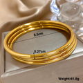 Lot de 3 bracelets jonc en acier inoxydable couleur or uni pour femmes, empilables, étanches, cadeaux de bijoux
