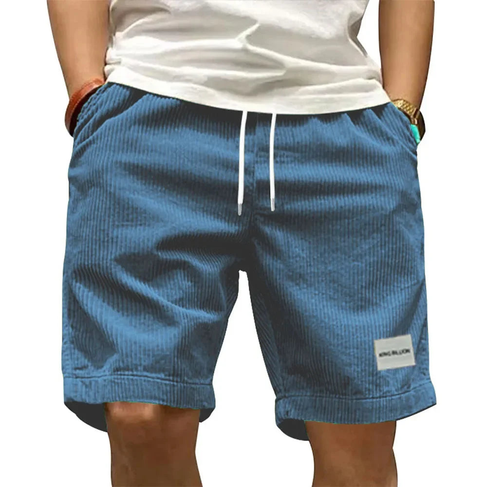 Short cargo vintage pour hommes, pantalon court en velours côtelé rétro tendance pour l'été, short décontracté de couleur unie pour hommes, short de sport respirant