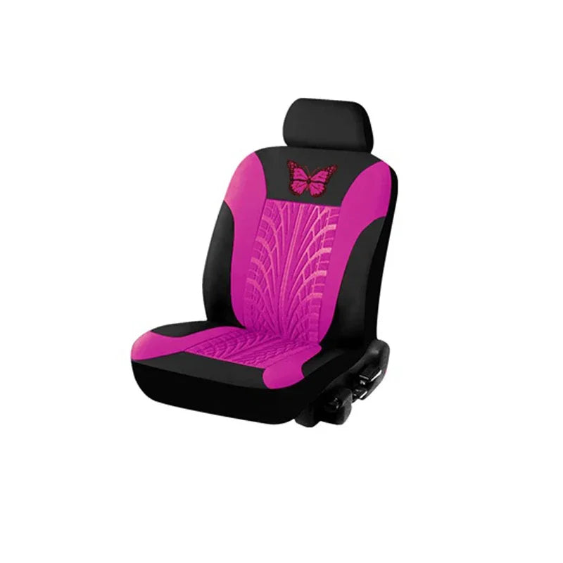 Housses de Siège de Voiture Complètes, Ensemble Universel de Housses de Siège Auto Broderie Motif Papillon