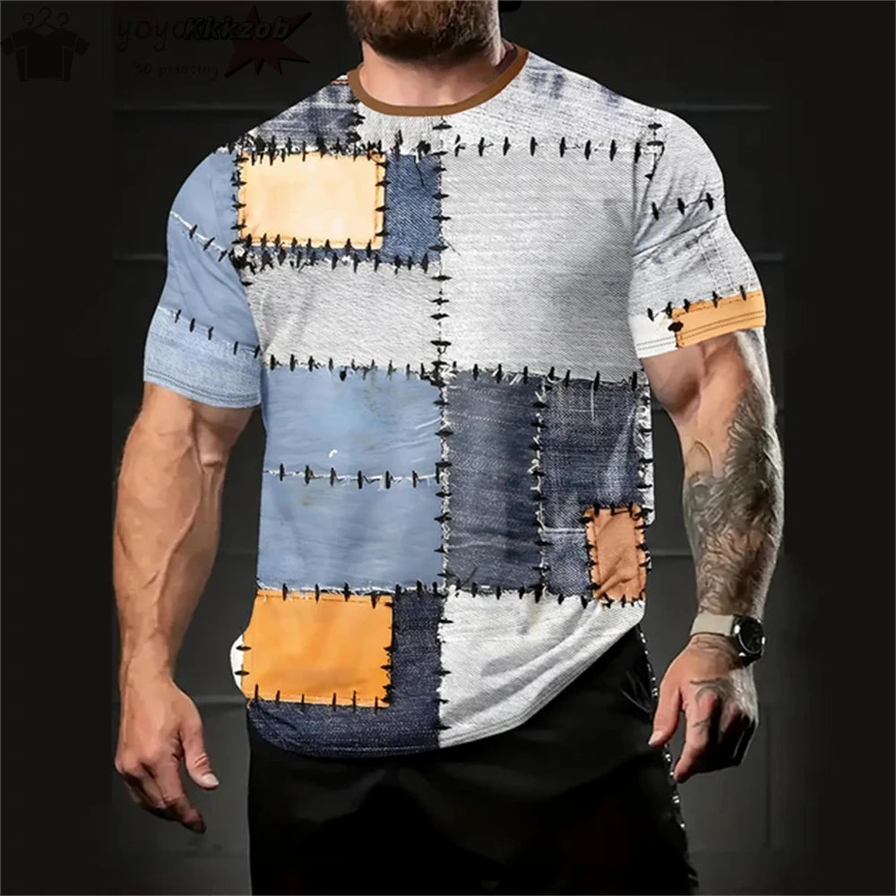 T-shirt graphique homme à col rond avec impression fantaisie, haut d'été à manches courtes pour homme, haut doux, tendance et confortable, vêtements de sport