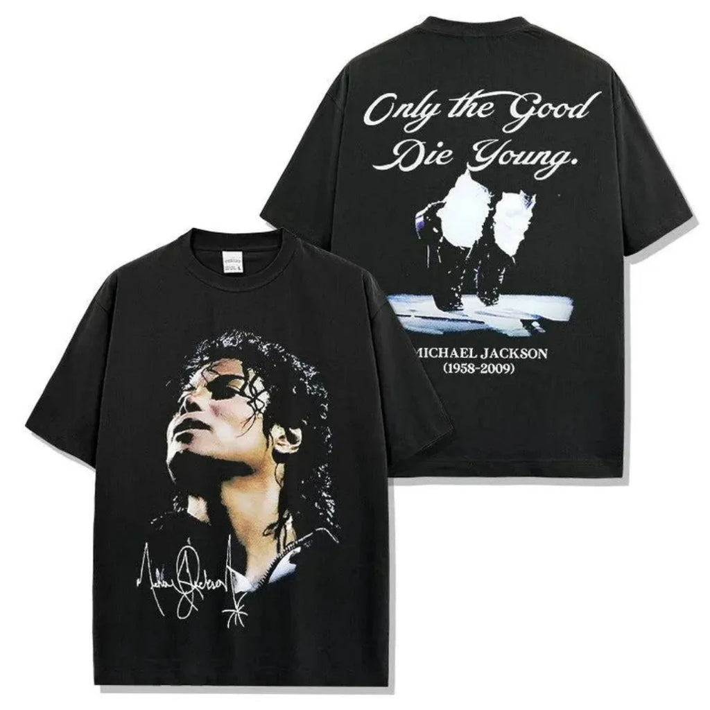 T-shirt musical Michael Jackson vintage T-shirt rétro Rock d'été en pur coton T-shirt homme Vêtement enfant T-shirt Y2k Femme