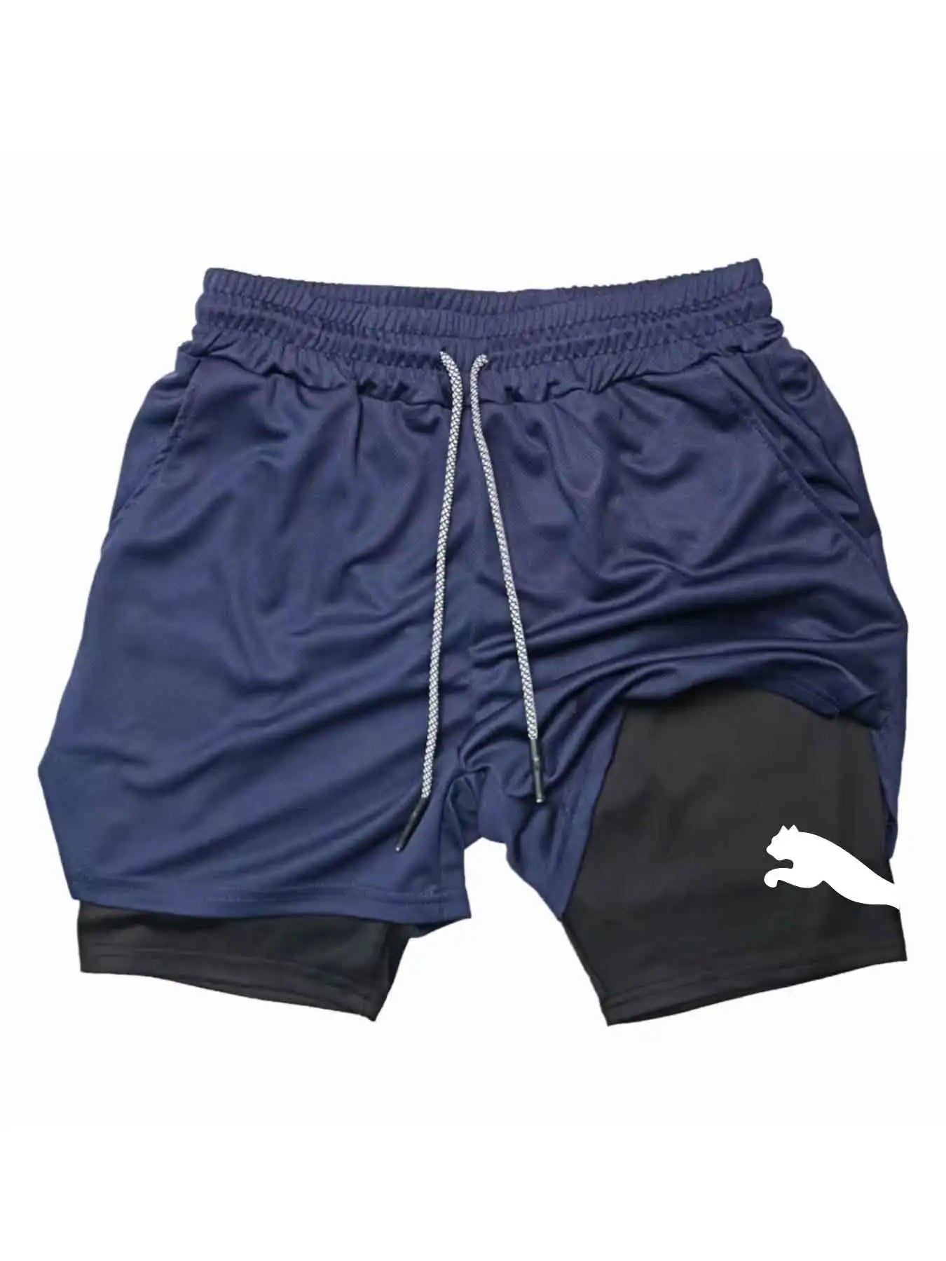 Shorts de sport d'été 2026 2 en 1 pour la gym et la course à pied, shorts de running lents, vêtements de sport décontractés, shorts de fitness à double couche
