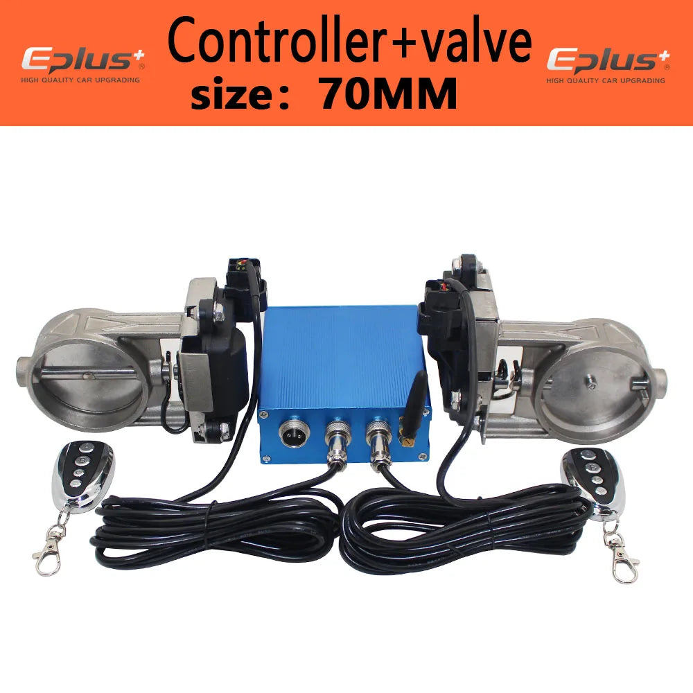EPLUS Kit Électrique de Valve d'Échappement Universel pour Voiture, Mode Multi-angle 51 63 76MM, Télécommande et Boîtier de Contrôle
