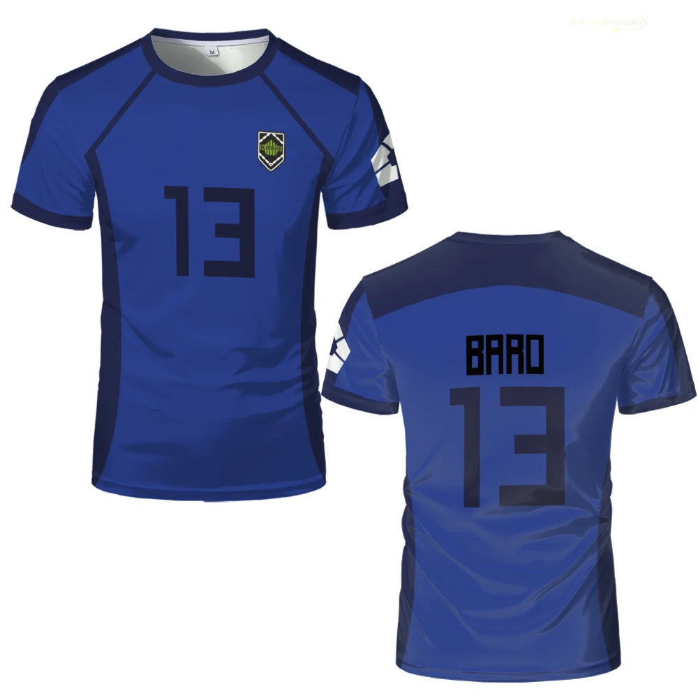ISAGI Impression 3D Sport Séchage Rapide Respirant Hommes T-shirt Anime Cosplay Harajuku Équipe de Football Lâche Entraînement Manches Courtes Haut d'Été