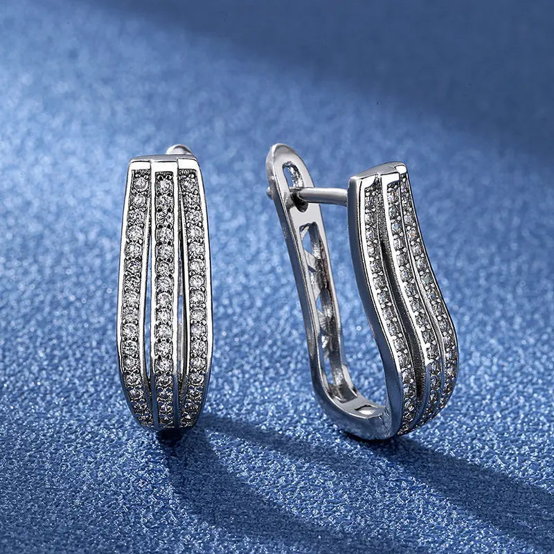 Boucles d'oreilles en argent sterling 925 Bijoux de haute qualité Rétro Motif simple Zircon violet blanc Boucles d'oreilles Meilleures ventes