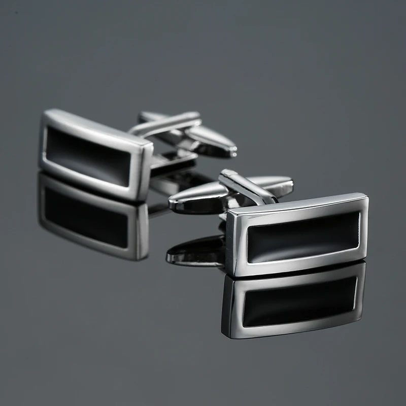 Boutons de manchette carrés classiques pour chemise française de luxe pour homme, motifs rétro bleus et noirs, accessoires de costume, bijoux, vente en gros